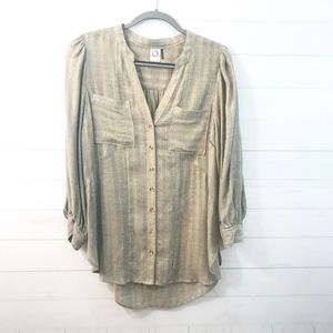Anthropologie Akemi + Kin Metallic Stripe Blouse
